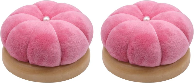 Uxney Pin Cushion,Wooden Sewing Pin Cushion Pincushion Needle Cushion for Sewing Quilting Needlework DIY Crafts(Pink,2 PCS) - Image 1